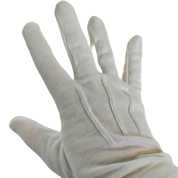 GLOVES Vintage White Cotton Womens Retro Formalwear Cosplay Costume Large - Picture 4 of 7